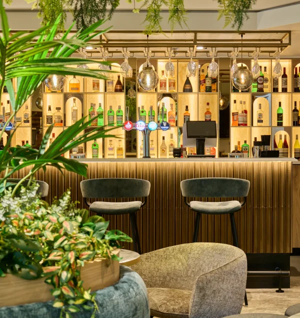 Bar at Moddershall Oaks set up for an evening event
